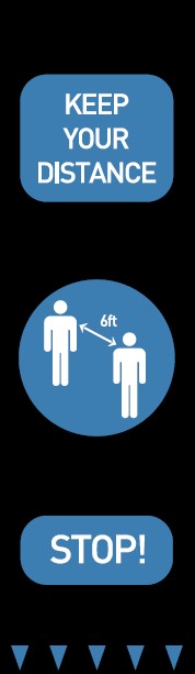 Keep Your Distance Blue Stop